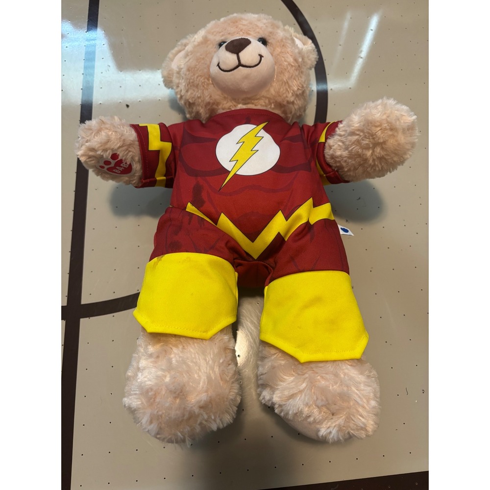 Build-A-Bear Workshop DC Comics The Flash Superhero Teddy Bear Plush Red Yellow